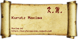 Kurutz Maxima névjegykártya